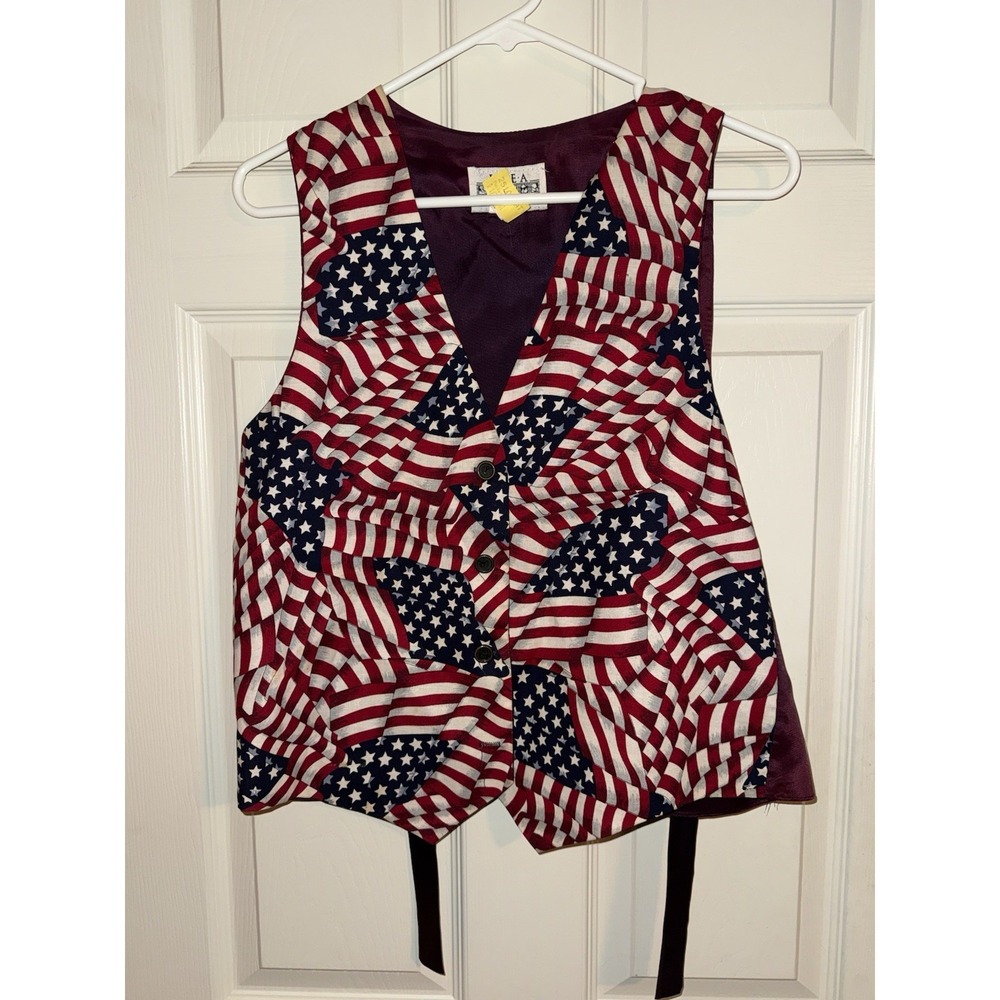 American core Vintage Flag Vest Idea  Nuova M/l  Unisex , Patriotic
